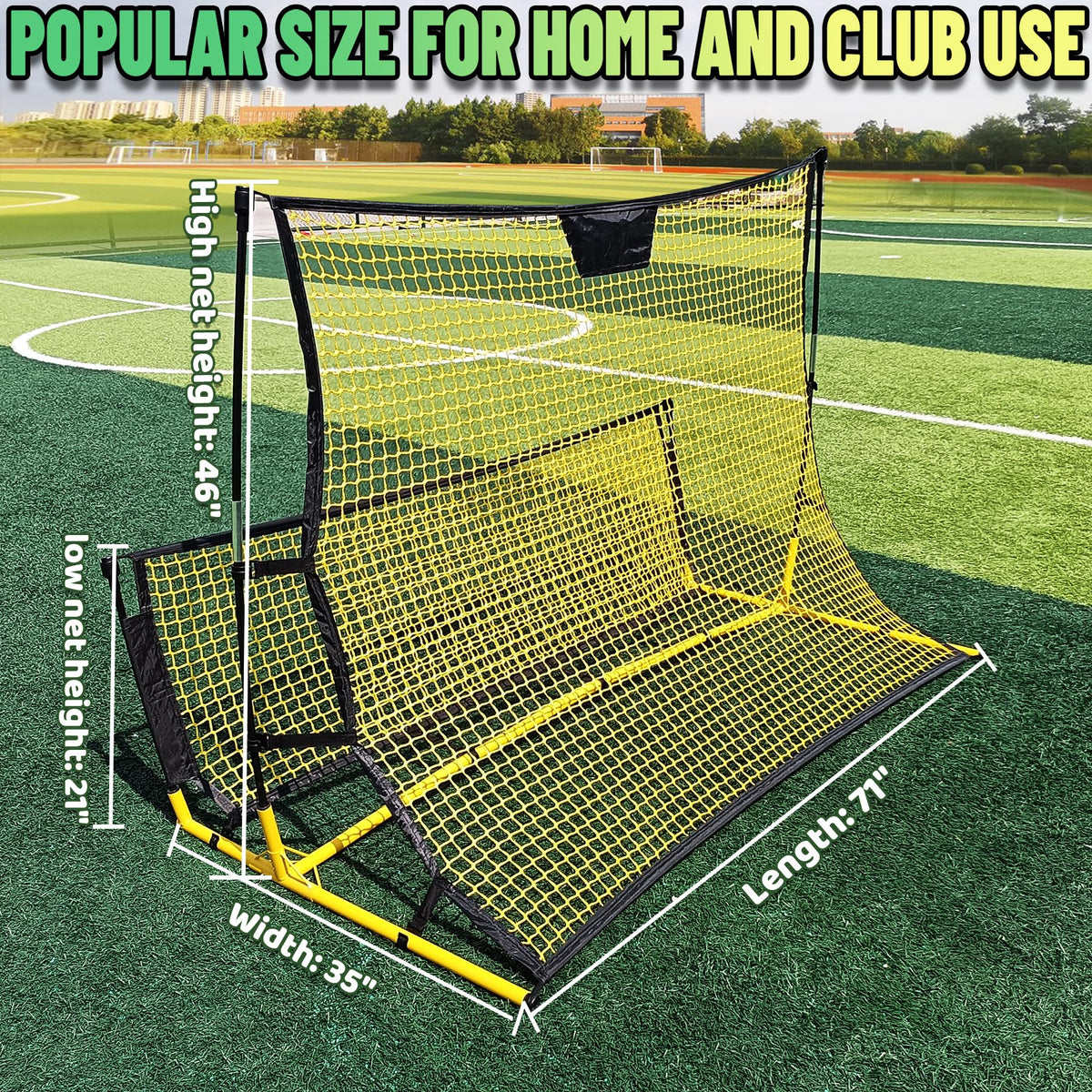 PreGymnastic Portable Soccer Rebounder with Carrying Bag, Dual-Sided Rebounder for Solo Passing, Receiving, Trapping Practice - Large & Small Rebound Net, Weather Resistant